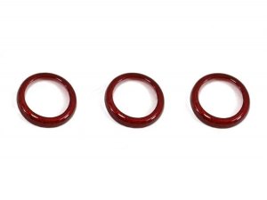 FIAT 500 Center Dashboard Button Trim Kit - Carbon Fiber - Red